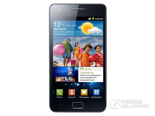 三星 i9100 黑色 外观图 